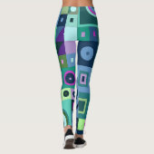 Leggings met blauwe casual kunst (Achterkant)