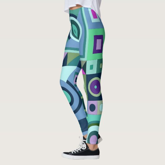 Leggings met blauwe casual kunst (Links)