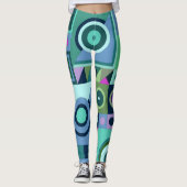 Leggings met blauwe casual kunst (Voorkant)