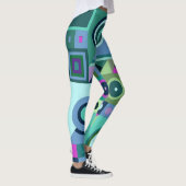 Leggings met blauwe casual kunst (Rechts)