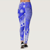 Leggings met blauwe casual kunst (Achterkant)