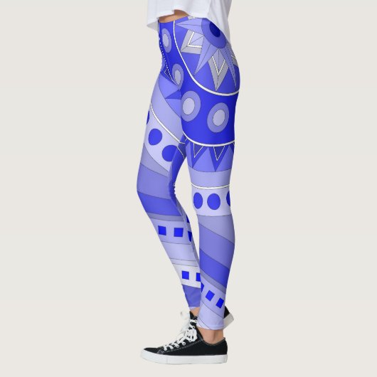 Leggings met blauwe casual kunst (Links)