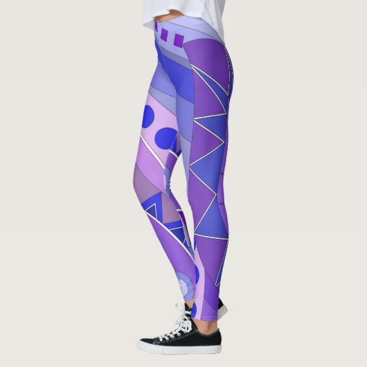 Leggings met blauwe casual kunst (Links)