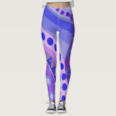 Leggings met blauwe casual kunst (Voorkant)