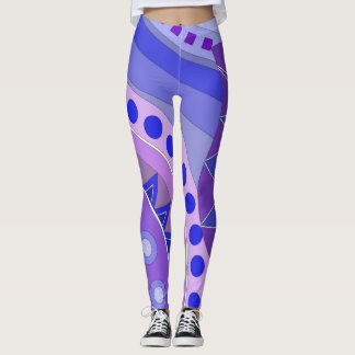 Leggings met blauwe casual kunst