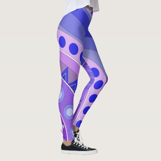 Leggings met blauwe casual kunst (Rechts)