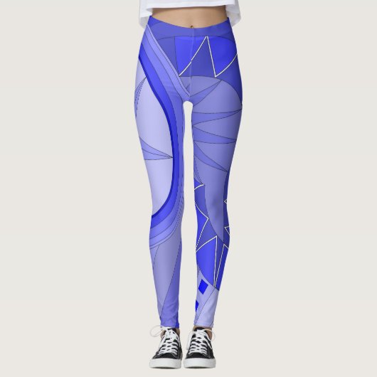 Leggings met blauwe casual kunst (Voorkant)