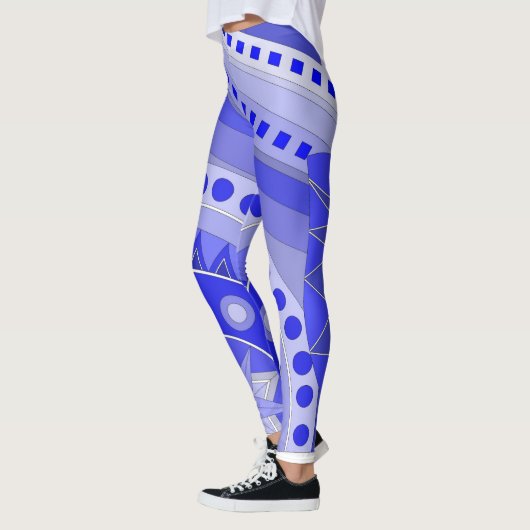 Leggings met blauwe casual kunst (Links)