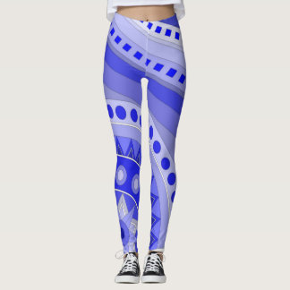 Leggings met blauwe casual kunst