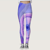 Leggings met blauwe casual kunst (Voorkant)