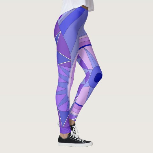 Leggings met blauwe casual kunst (Rechts)