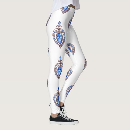 Leggings met blauwe diamanten harten (Rechts)