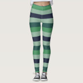 Leggings met blauwe en groene streep (Voorkant)