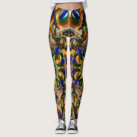 Leggings met Brazilië Kleuren ontwerp (Voorkant)