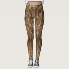 Leggings met bruinboomschors