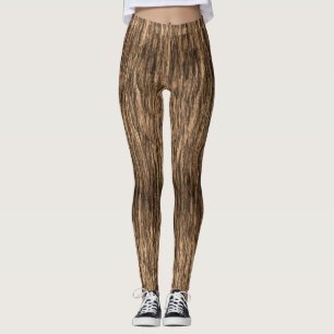 Leggings met bruinboomschors