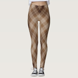 Leggings met bruine en tan-gekartelde spelden