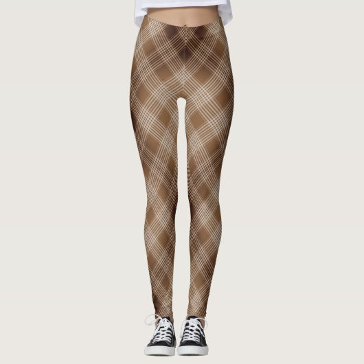 Leggings met bruine en tan-gekartelde spelden (Voorkant)