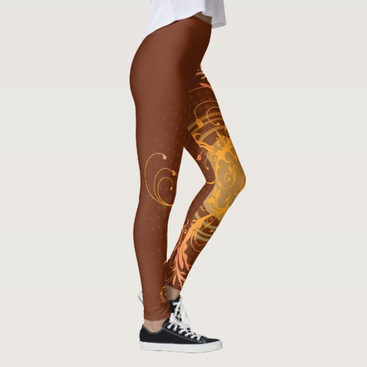 Leggings met bruine goudwervelkolom (Rechts)