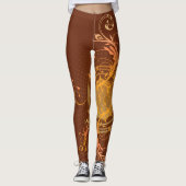Leggings met bruine goudwervelkolom (Voorkant)