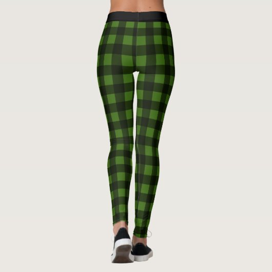 Leggings met buffels voor zwarte en groene cheque (Achterkant)