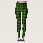 Leggings met buffels voor zwarte en groene cheque (Voorkant)
