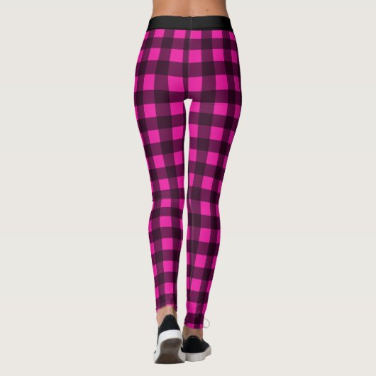 Leggings met buffels voor zwarte en roze cheque (Achterkant)