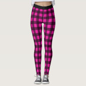 Leggings met buffels voor zwarte en roze cheque (Voorkant)