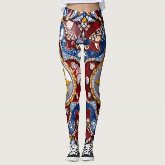 Leggings met Colombiaanse kleuren ontwerp (Voorkant)