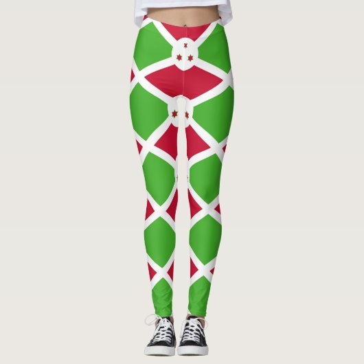 Leggings met de Burundese vlag (Voorkant)