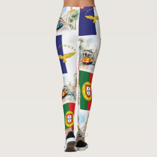 Leggings met de Portugese en de Azorenvlag