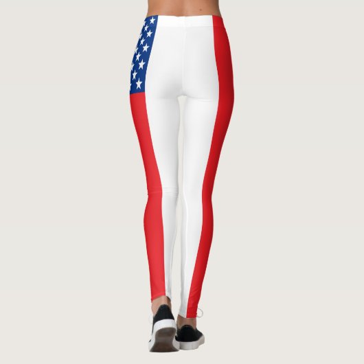 LEGGINGS met de rode en blauwe vlag van de VS (Achterkant)
