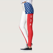 LEGGINGS met de rode en blauwe vlag van de VS (Links)