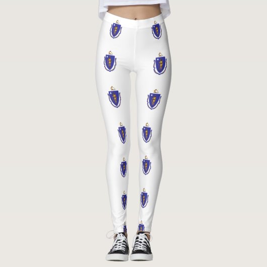 Leggings met de vlag van de staat Massachusetts, V (Voorkant)