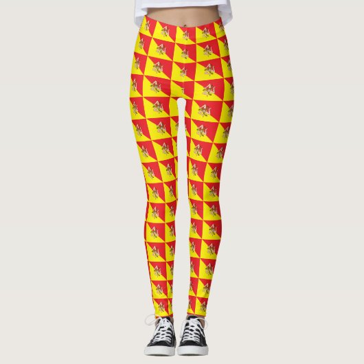 Leggings met de vlag van Sicilië, Italië (Voorkant)