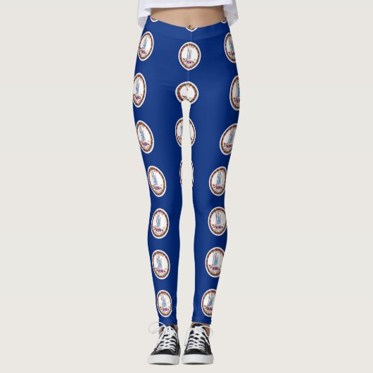 Leggings met de vlag van Virginia State, Verenigde (Voorkant)
