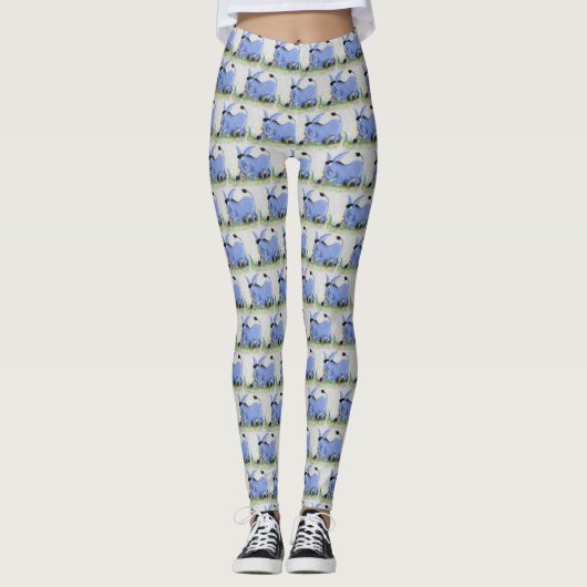 Leggings met Donkey en Daisy Happy Design (Voorkant)