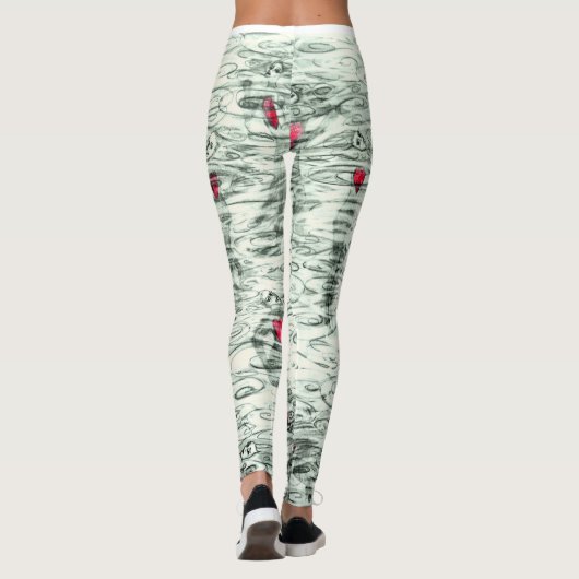 Leggings met drijvende hartslag Ontworpen door: Ar (Achterkant)