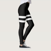 Leggings met dubbele dikte, zwart-wit, gestreept Y (Rechts)