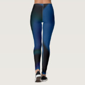 Leggings met een abstract blauw en zwart ontwerp (Achterkant)