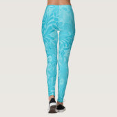 Leggings met een blauw Floral Pattern (Achterkant)