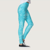 Leggings met een blauw Floral Pattern (Rechts)