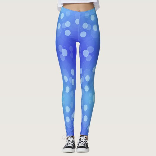 Leggings met een blauwe gradiënt met cirkelvormige (Voorkant)