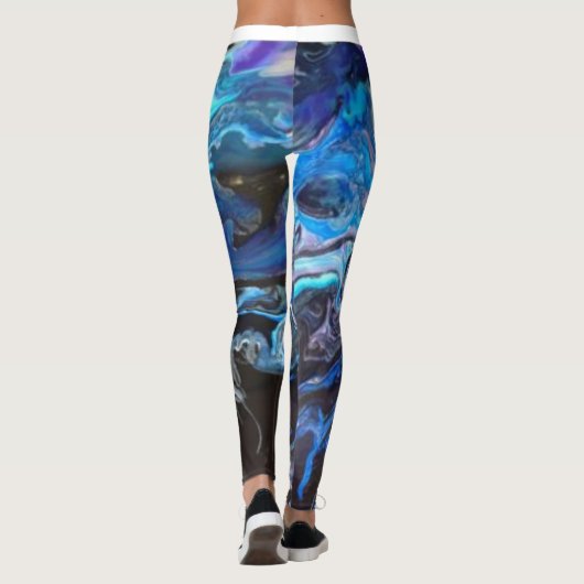 Leggings met een blauwe lagune (Achterkant)