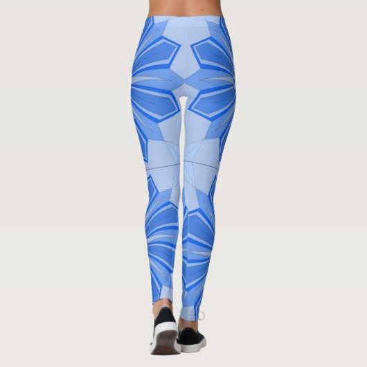 Leggings met een coole blauwe kunst (Achterkant)