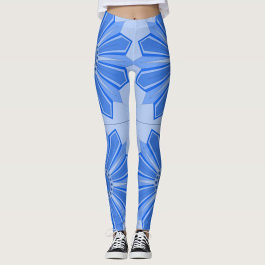 Leggings met een coole blauwe kunst (Voorkant)