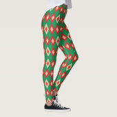 Leggings met een feestelijk rood en groen argyle (Rechts)