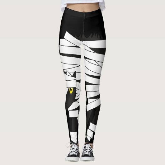 leggings met een gele zwarte kattenmummijn (Voorkant)