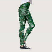 Leggings met een groene kerstsneeuwvlok (Rechts)