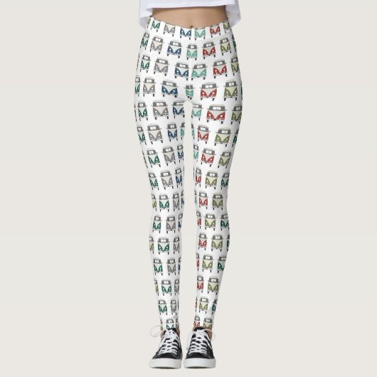 leggings met een koel klassiek buspatroon (Voorkant)